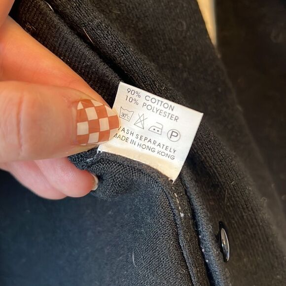 Soft Black Button Up Cardigan, 90% Cotton Women's Size Small sweater - Picture 3 of 3